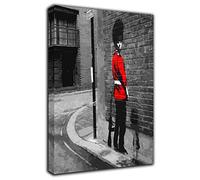 Banksy Queens Guard bw Picture Reproduction Print On Framed Canvas Wall Art Home Decoration 12’’x 8’’inch(30x 20 cm) -18mm Depth
