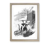 Banksy Rat Graffiti Graffiti Wall Art Vol.1 V1 Modern Framed Wall Art Print, Ready to Hang Picture for Living Room Bedroom Home Office Décor, Oak A4 (34 x 25 cm)