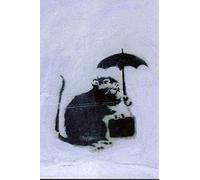 Banksy Rat Race Suitcase Umbrella A4 Sign Metal