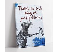 Banksy Rats - No Such Thing Good Publicity Canvas Wall Art Print Picture - 24 inch wide x 36 inch high (Frame Depth 30mm)