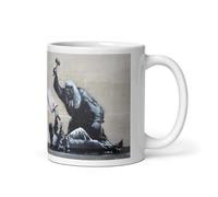 Banksy Royal Courts of Justice Graffiti Mug - Street Art Coffee Cup, Unique Gift for Art Lovers & Collectors