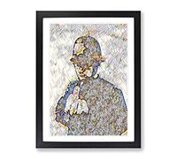 Banksy Rude Cmodern Opper Graffiti Wall Art Modern Bg Framed Wall Art Print, Ready to Hang Picture for Living Room Bedroom Home Office Décor, Black A3 (34 x 46 cm)