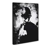 Banksy Rude Cmodern Opper Graffiti Wall Art Modern Cb Canvas Print | Gallery Wrapped 30mm Frame Wall Art | 20x14 inches | Ready to Hang | Eclectic Picture | Living Room Bedroom Lounge Office