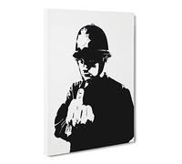 Banksy Rude Copper Graffiti Wall Art Canvas Print | Gallery Wrapped 30mm Frame Wall Decor | 20x14 inches | Ready to Hang | Pop Art Picture | Living Room Bedroom Lounge Office