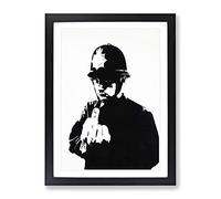 Banksy Rude Copper Graffiti Wall Art Modern Framed Print | A3 Black Framed Wall Art | Ready to Hang | Eclectic Nature Picture | Living Room Bedroom Lounge Office