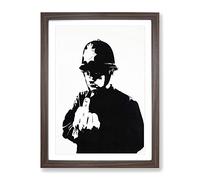 Banksy Rude Copper Graffiti Wall Art Modern Framed Print | A4 Walnut Framed Wall Art | Ready to Hang | Eclectic Nature Picture | Living Room Bedroom Lounge Office