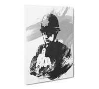 Banksy Rude Copper Graffiti Wall Art V1 Canvas Print | Gallery Wrapped 30mm Frame Wall Decor | 20x14 inches | Ready to Hang | Pop Art Picture | Living Room Bedroom Lounge Office