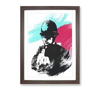Banksy Rude Copper Graffiti Wall Art V2 Modern Framed Print | A2 Walnut Framed Wall Art | Ready to Hang | Eclectic Nature Picture | Living Room Bedroom Lounge Office