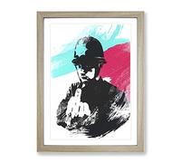 Banksy Rude Copper Graffiti Wall Art V2 Modern Framed Print | A3 Oak Framed Wall Art | Ready to Hang | Eclectic Nature Picture | Living Room Bedroom Lounge Office