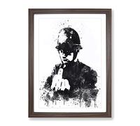 Banksy Rude Copper Graffiti Wall Art V3 Modern Framed Print | A2 Walnut Framed Wall Art | Ready to Hang | Eclectic Nature Picture | Living Room Bedroom Lounge Office