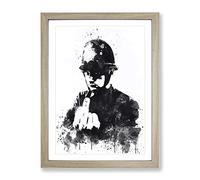 Banksy Rude Copper Graffiti Wall Art V3 Modern Framed Print | A4 Oak Framed Wall Art | Ready to Hang | Eclectic Nature Picture | Living Room Bedroom Lounge Office