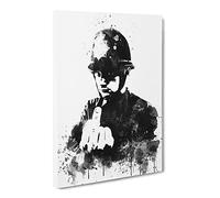 Banksy Rude Copper Graffiti Wall Art V4 Canvas Print | Gallery Wrapped 30mm Frame Wall Decor | 24x16 inches | Ready to Hang | Pop Art Picture | Living Room Bedroom Lounge Office