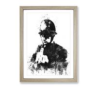 Banksy Rude Copper Graffiti Wall Art V4 Modern Framed Print | A2 Oak Framed Wall Art | Ready to Hang | Eclectic Nature Picture | Living Room Bedroom Lounge Office