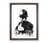 Banksy Rude Copper Graffiti Wall Art V4 Modern Framed Print | A4 Walnut Framed Wall Art | Ready to Hang | Eclectic Nature Picture | Living Room Bedroom Lounge Office