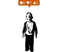 Banksy - Social Media boy - Nobody Likes me - Amazing Wall Sticker (Large: 80cm x 190cm / 32" x 74")