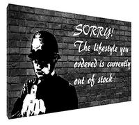 Banksy Sorry The Lifestyle You Ordered Out of Stock Paint Picture Paint Picture Reproduction Print On Framed Canvas Wall Art Home Decoration 20’’ x 12" inch(50x 30 cm) -18mm Depth