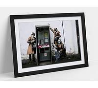 Banksy Spies Mi5 Graffiti Framed Wall Art Print Picture - A1 - Black Frame