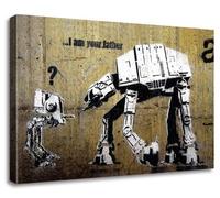 Banksy Star Wars Framed Canvas Print A1 (30"x20")
