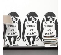 Banksy Stencil - Keep It Real Monkey | Reusable Home Decor & Art Craft Painting Stencil (S/ 14X26CM)