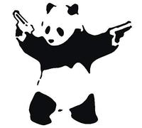 Banksy Stencil - Panda Guns Pandamonium | Reusable Home Decor & Art Craft Painting Stencil (XXL/ 77X77CM)