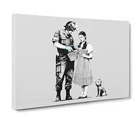 Banksy Stop Search Dorothy Graffiti Wall Art Canvas Print | Gallery Wrapped 30mm Frame Wall Decor | 20x14 inches | Ready to Hang | Pop Art Picture | Living Room Bedroom Lounge Office
