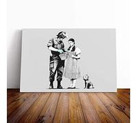 Banksy Stop Search Dorothy Graffiti Wall Art Canvas Print | Gallery Wrapped 30mm Frame Wall Decor | 20x14 inches | Ready to Hang | Pop Art Picture | Living Room Bedroom Lounge Office