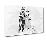 Banksy Stop Search Dorothy Graffiti Wall Art V4 Canvas Print | Gallery Wrapped 30mm Frame Wall Decor | 20x14 inches | Ready to Hang | Pop Art Picture | Living Room Bedroom Lounge Office