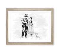 Banksy Stop Search Dorothy Graffiti Wall Art V4 Modern Framed Print | A3 Oak Framed Wall Art | Ready to Hang | Eclectic Nature Picture | Living Room Bedroom Lounge Office