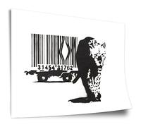 Banksy Street Art Leopard Barcode Cotton Poster - Consumer Criticism Globalization, Modern Art Print on Canvas, Unframed Art Print, Mural - A4, A3, A2, A1, A0, XXL