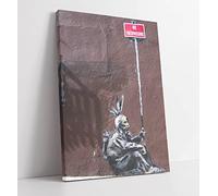Banksy Style - No Trespassing Canvas Wall Art Print Picture - 20 inch wide x 30 inch high (Frame Depth 30mm)