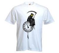 Banksy The Grim Reaper Mens T Shirt (XL, White)