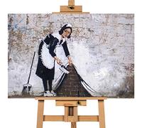 Banksy The Maid 12x16 inches | Canvas Art Wall Print, classic style canvas prints, premium wooden frames