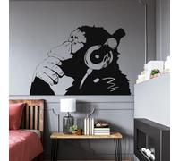 Banksy Thinking Monkey Wall Sticker - Vinyl Art Print Dj Waterproof Thinker Smart Decal 39 x 28