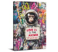 Banksy Wall Art Abstract Canvas Wall Decor for Living Room Graffiti Animal Picture Prints Poster Watercolor Astronaut Monkey Painting Street Pop Art for Walls Artwork Bedroom Home Decoration 12x16"