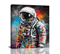 Banksy Wall Art Graffiti Astronaut Pictures Wall Decor Space Canvas Prints Framed Artwork Paintings Poster for Home Kitchen Bedroom Living Room Bathroom Kids Room Office Dinning Room 20"x24"