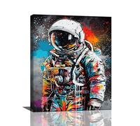 Banksy Wall Art Graffiti Astronaut Pictures Wall Decor Space Canvas Prints Framed Artwork Paintings Poster for Home Kitchen Bedroom Living Room Bathroom Kids Room Office Dinning Room 16"x20"