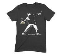 Banksy Weed Thrower Cannabis Flower Mens T-Shirt (Large, Black)