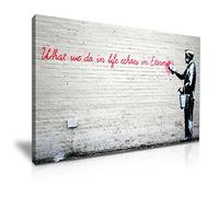Banksy What We Do In Life Echoes In Eternity Canvas Wall Art Picture Print - Banksy Graffiti Street Art Gift for Modern Family Home Office Hotel School Pub Decoration (76x50cm)