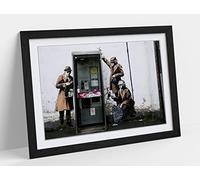 BanksyGraffiti Artwork Spies Framed Wall Art Print Picture - A2 - Black Frame