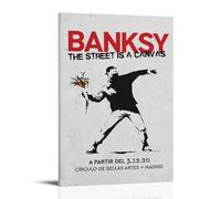 BanksyPainting Art Poster Canvas Art Wall Decoration Home Bedroom Aesthetics Painter Living Deco Strong Wall Painting Room DecoratedFrame-style08x12inch(20x30cm)