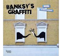 BrownTrout Mini Wall Calendar – Banksy's Graffiti – 2026 7 x 14 in Hanging Monthly – Official