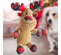Banlilu Christmas Squeaky Dog Toys,Soft Cute Reindeer Durable Teeth Cleaning Interactive Plush Dog Toys,Xmas Gift for Puppies Small and Medium Dogs