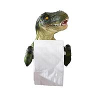 Banllis Dinosaur Toilet Paper Holder Wall Mount, Dino Towel Holder for Bathroom Wall Decor - 6.5 Inch Plastic Spring Loaded for Enough Space No Drilling
