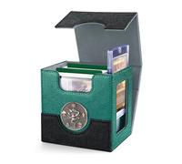 banloga MTG Commander Deck Box with Display and Dice Tray, Holds 100+ Double-sleeved Cards, Card Storage Box Magnetic Closure Storage Box for MTG TCG Sports Cards (Black&Green)