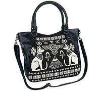 Banned Anubis Women Handbag Black-White, Cotton, Polyurethane,
