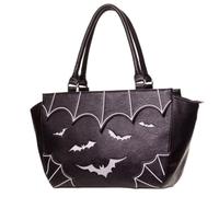 Banned Apparel Bats Embroided Faux Leather Gothic Vampire Handbag