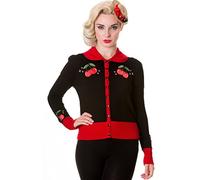 Banned Apparel Black Red Vintage Cherry Cardigan Black/Red L