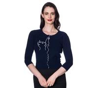 Banned Apparel Cat Scallop Collar Cardi [Night-Blue] [S]