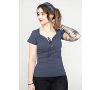 Banned Apparel - Danni Navy - Top - blue - L - 100% Cotton,Jersey L