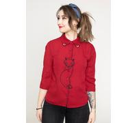 Banned Apparel - Foxy Burgundy - Blouse - burgundy - S - 100% Polyester,Synthetics S